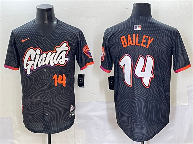Men's San Francisco Giants #14 Patrick Bailey Anthracite 2025 City Connect Limited Stitched Baseball Jersey